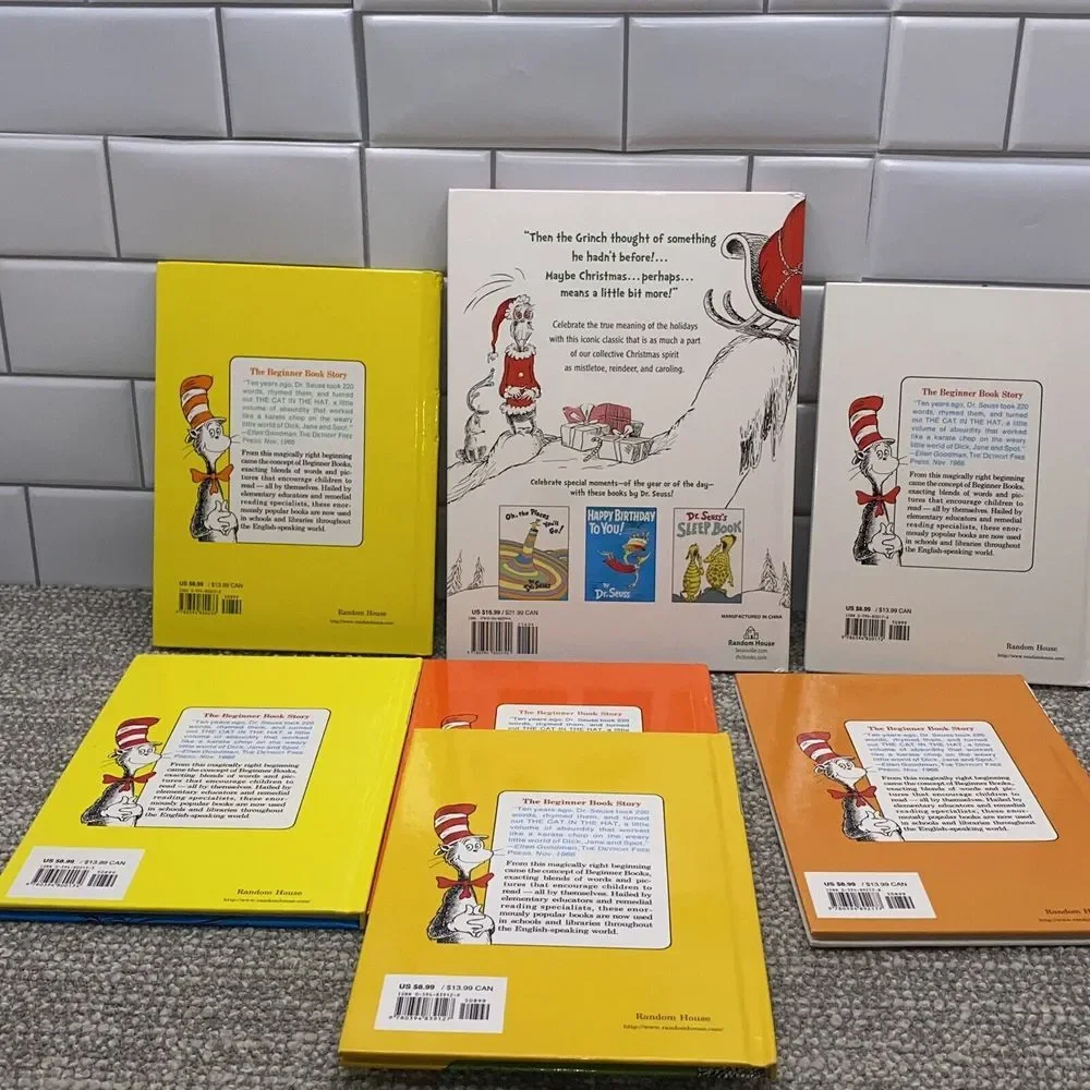 Set‎ Of 7 Dr Seuss Books Hardcover Literacy Reading Fun Classroom Homeschool